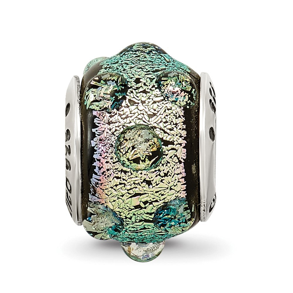 Sterling Silver Reflections Purple Dichroic Glass Bead