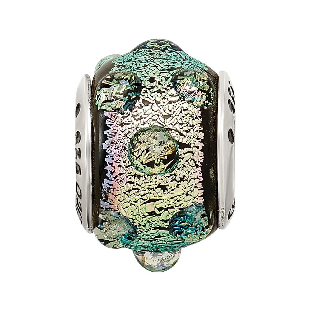 Sterling Silver Reflections Purple Dichroic Glass Bead