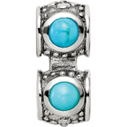 Sterling Silver Reflections Turquoise Connector Bead