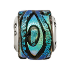 Sterling Silver Reflections Green Dichroic Glass Bead