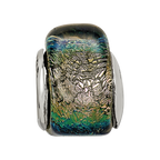 Sterling Silver Reflections Rainbow Dichroic Glass Triangle Bead