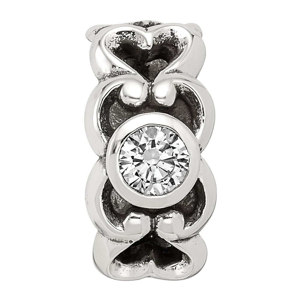 Sterling Silver Reflections CZ Connector Bead