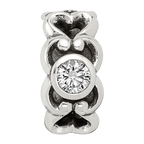 Sterling Silver Reflections CZ Connector Bead