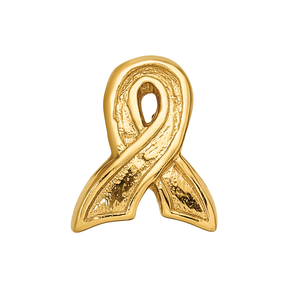 Sterling Silver Gold-plated Reflections Awareness Ribbon Bead