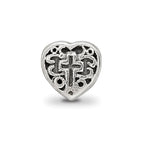 Sterling Silver Reflections Kids Heart w/Cross and Scroll Bead