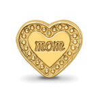 Sterling Silver Gold-plated Reflections Mom Heart Bead