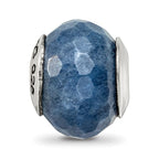 Sterling Silver Reflections Dark Blue Quartz Stone Bead