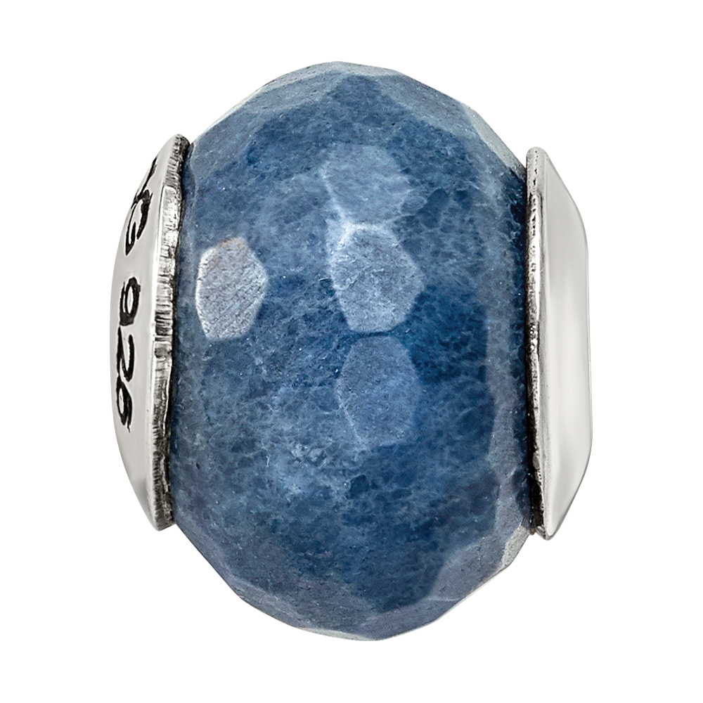 Sterling Silver Reflections Dark Blue Quartz Stone Bead