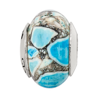 Sterling Silver Reflections Blue Mosaic Magnesite Stone Bead