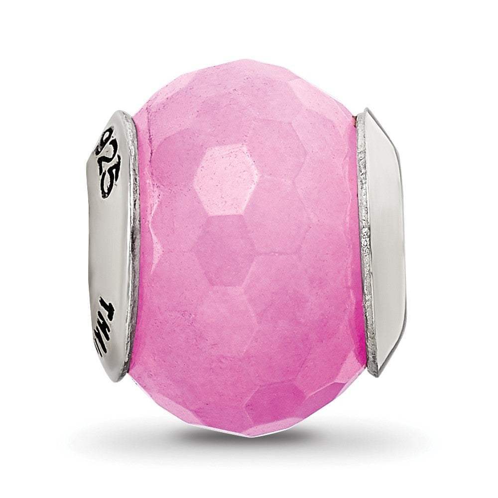 Sterling Silver Reflections Fuschia Quartz Stone Bead