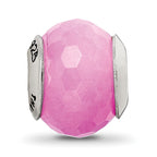 Sterling Silver Reflections Fuschia Quartz Stone Bead