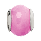 Sterling Silver Reflections Fuschia Quartz Stone Bead