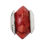 Sterling Silver Reflections Bamboo Coral Stone Bead
