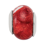 Sterling Silver Reflections Bamboo Coral Stone Bead