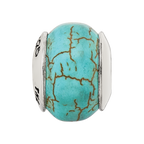 Sterling Silver Reflections Blue Magnesite Stone Bead