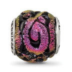 Sterling Silver Reflections Purple Dichroic Glass Bead