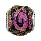 Sterling Silver Reflections Purple Dichroic Glass Bead