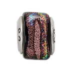 Sterling Silver Reflections Purple Square Dichroic Glass Bead