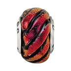 Sterling Silver Reflections Orange Swirl Dichroic Glass Bead