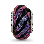 Sterling Silver Reflections Purple Swirl Dichroic Glass Bead