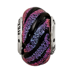 Sterling Silver Reflections Purple Swirl Dichroic Glass Bead