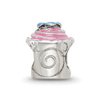 Sterling Silver Reflections Pink Enameled Cupcake Bead