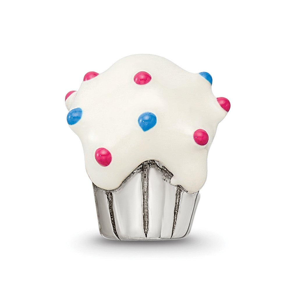 Sterling Silver Reflections Enameled Cupcake Bead