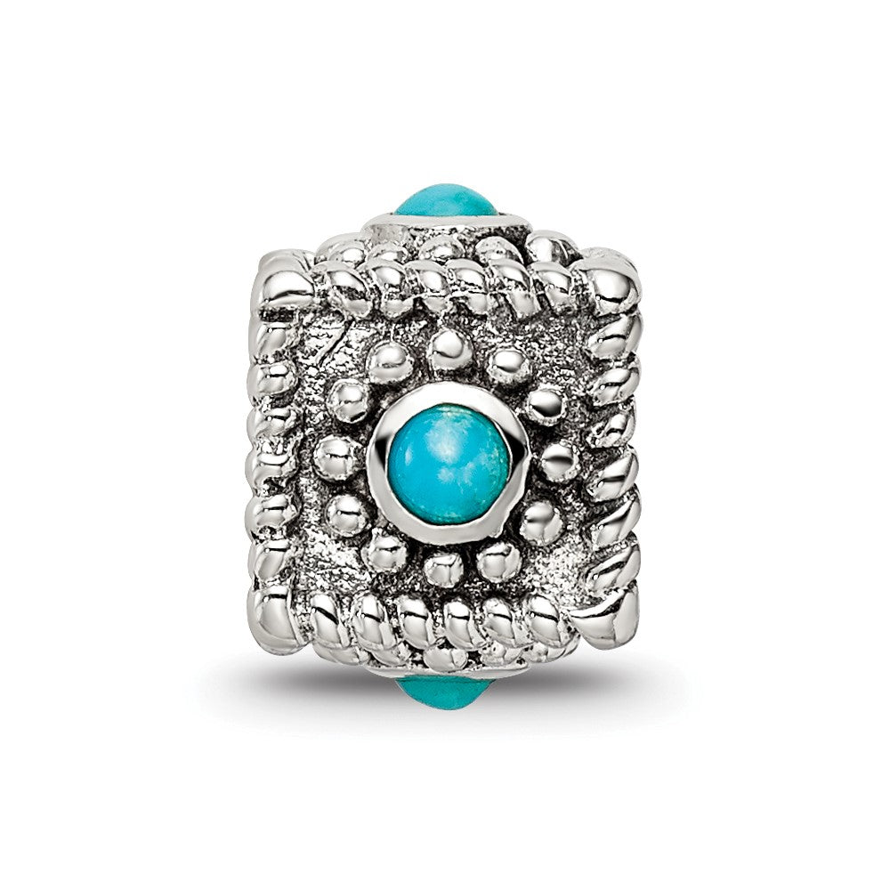 Sterling Silver Reflections Square 4 Stone Turquoise Bead