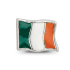 Sterling Silver Reflections Enameled Ireland Flag Bead