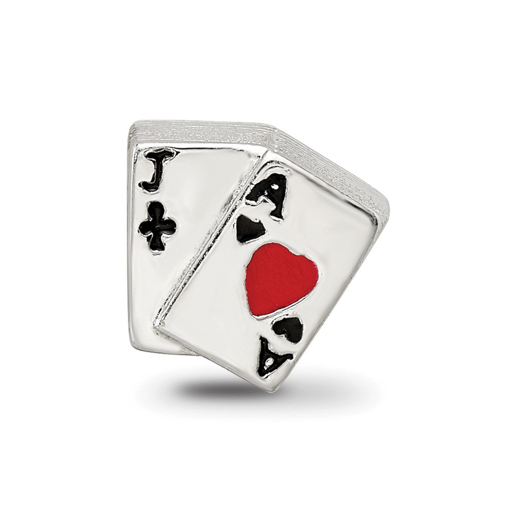 Sterling Silver Reflections Enameled Blackjack Bead