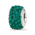 Sterling Silver Reflections Medium Green Full Preciosa Crystal Bead