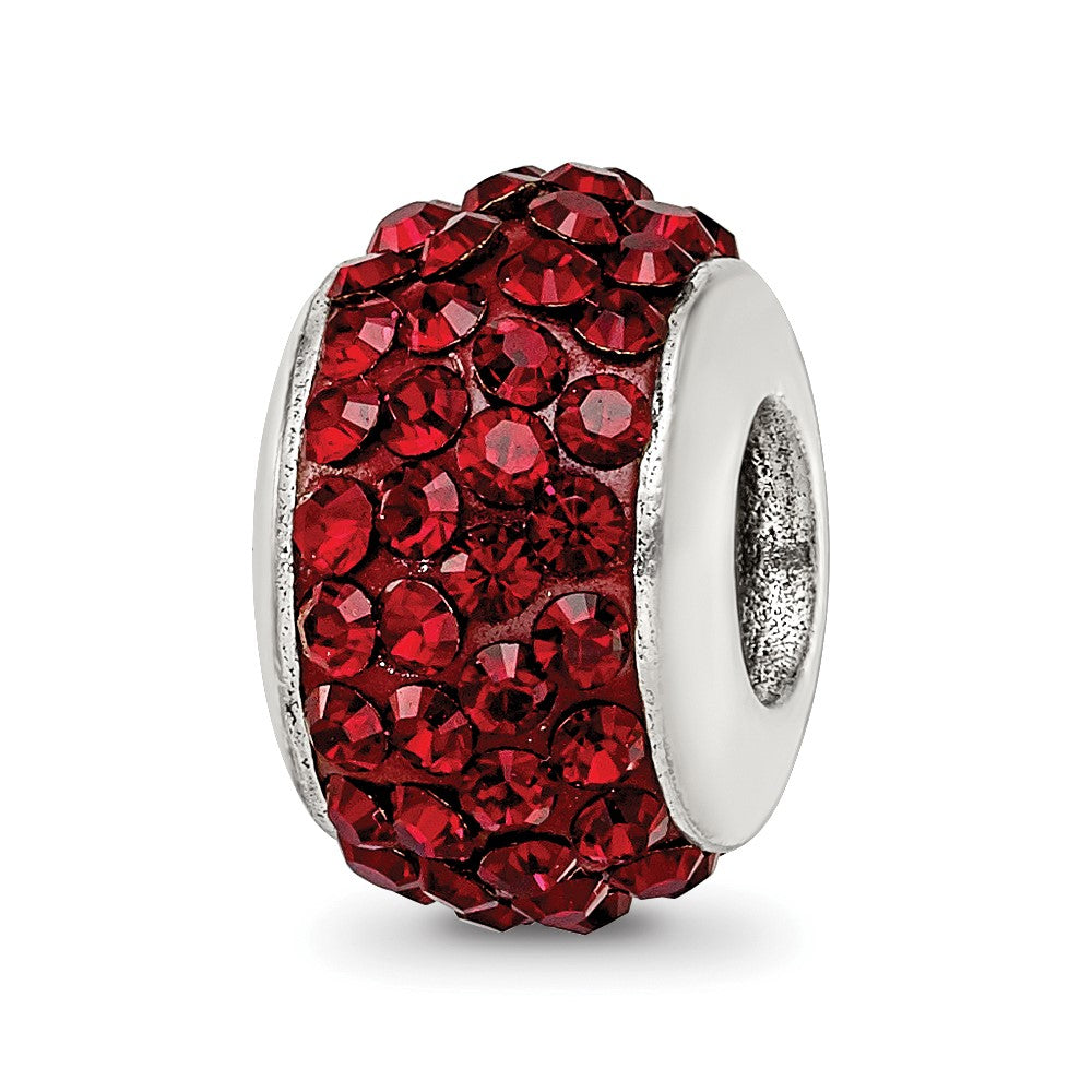 Sterling Silver Reflections Dark Maroon Full Preciosa Crystal Bead