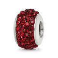 Sterling Silver Reflections Dark Maroon Full Preciosa Crystal Bead