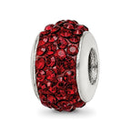 Sterling Silver Reflections Dark Maroon Full Preciosa Crystal Bead