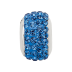 Sterling Silver Reflections Medium Blue Full Preciosa Crystal Bead