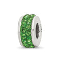 Sterling Silver Reflections Green Double Row Preciosa Crystal Bead
