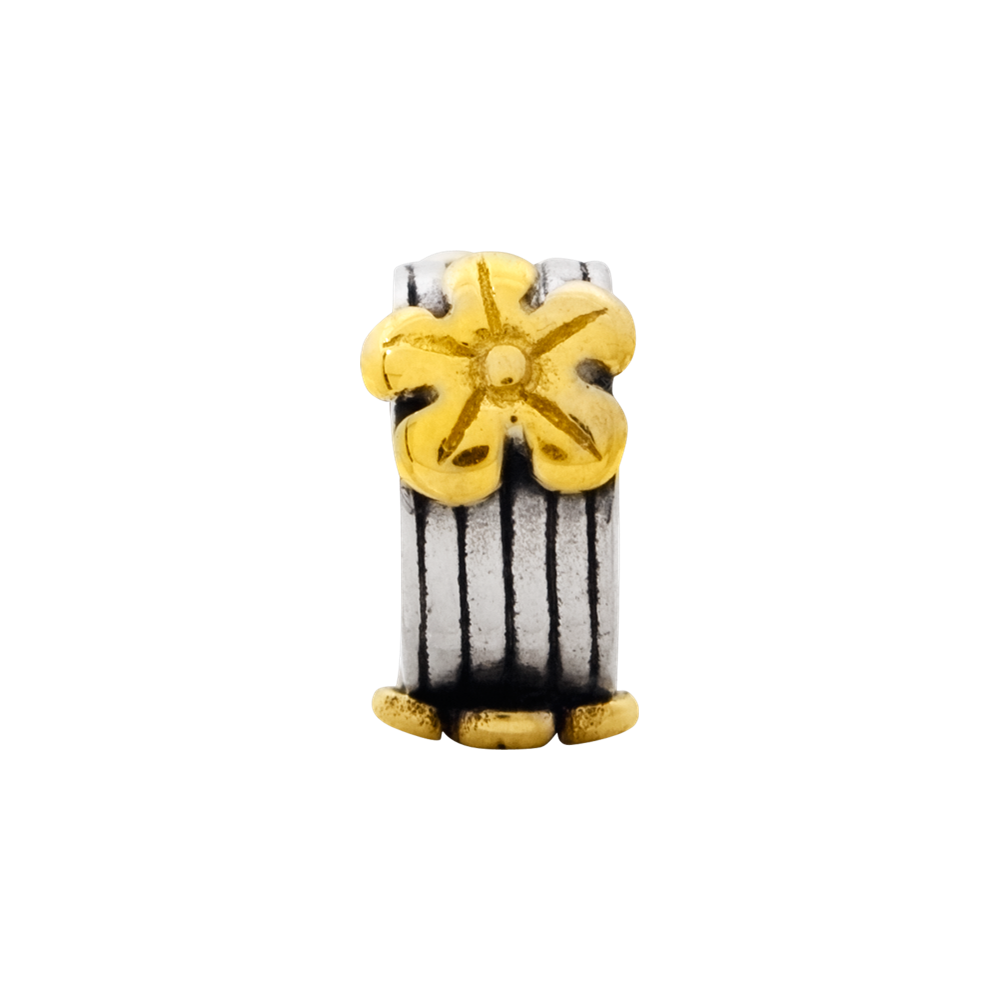 Sterling Silver & 14k Reflections Floral Bead
