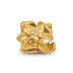 Sterling Silver Gold-plated Reflections Plumeria Floral Bead
