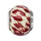 Sterling Silver Reflections Italian Pink & Brown w/Glitter Glass Bead