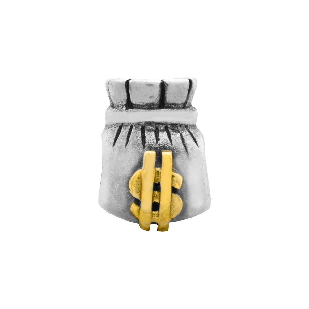 Sterling Silver & 14k Reflections Money Bag Bead