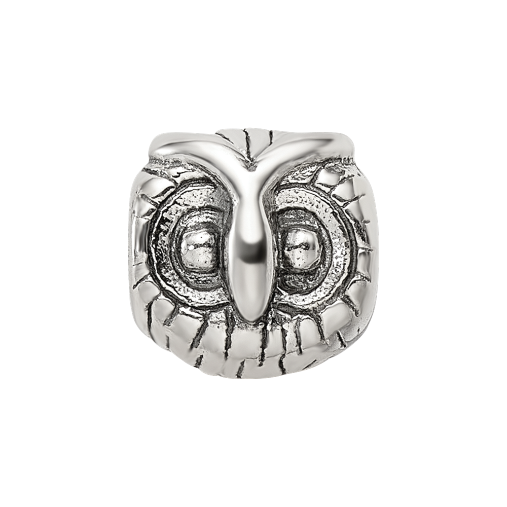 Sterling Silver Reflections Owl Head Bead