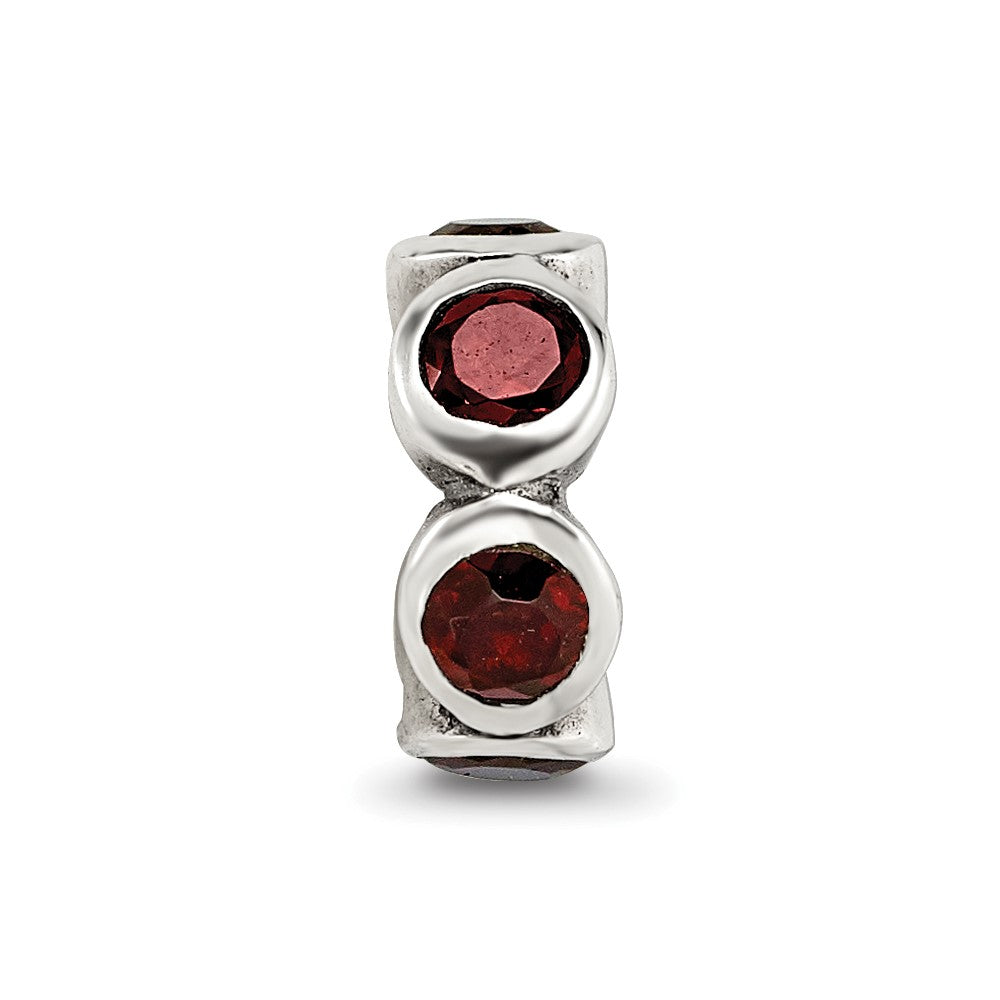 Sterling Silver Reflections Red CZ Bead