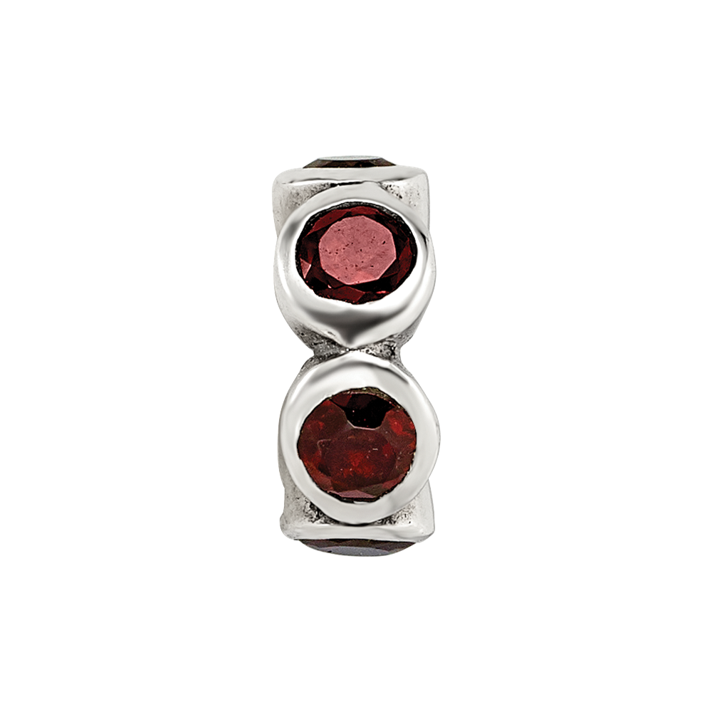 Sterling Silver Reflections Red CZ Bead