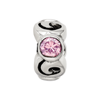 Sterling Silver Reflections Pink CZ Bead
