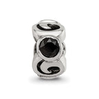 Sterling Silver Reflections Black CZ Bead