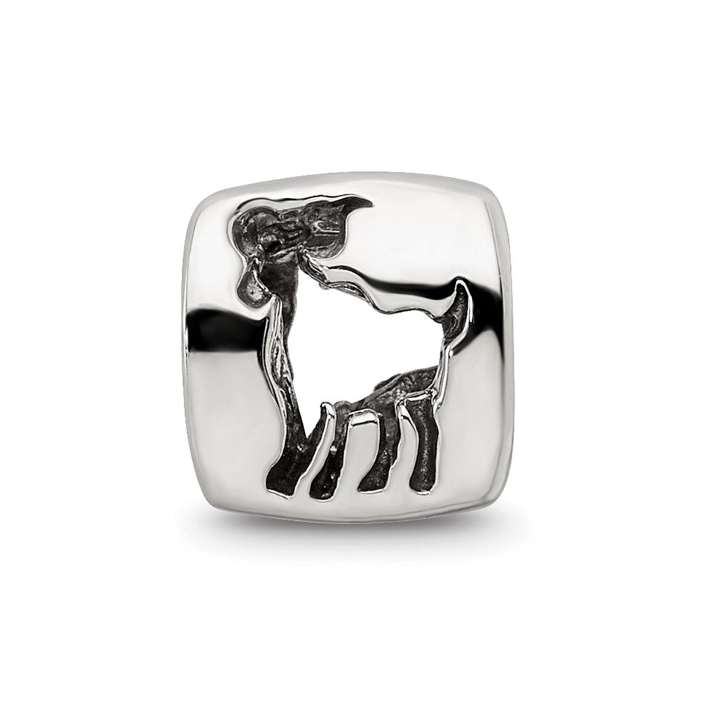Sterling Silver Reflections Aries Zodiac Antiqued Bead