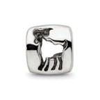Sterling Silver Reflections Aries Zodiac Antiqued Bead