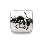Sterling Silver Reflections Taurus Zodiac Antiqued Bead