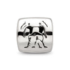 Sterling Silver Reflections Gemini Zodiac Antiqued Bead