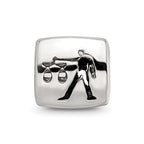 Sterling Silver Reflections Libra Zodiac Antiqued Bead